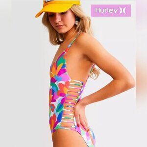 Hurley Tango One Piece Swimsuit - Bright Floral Print, Size M & L, NWT